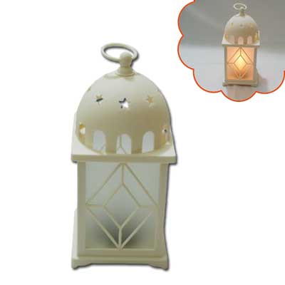 "Flameless Antique Plastic white Lantern Lamp Code no:001 - Click here to View more details about this Product